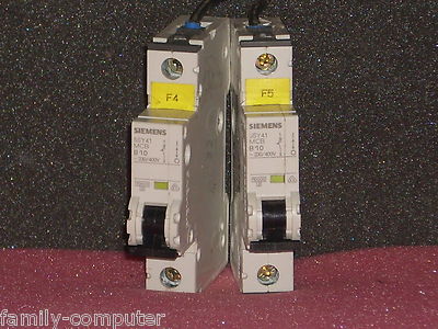 2 x SIEMENS  5SY41 MCB B10  230/400V   5SY4110-6  //Gebraucht