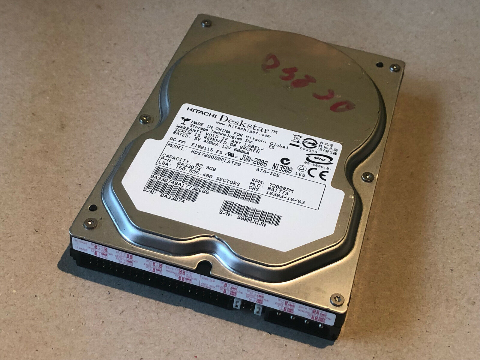 XEROX 240 Hard Disk Hitachi 0A33074 HDS728080PLAT20