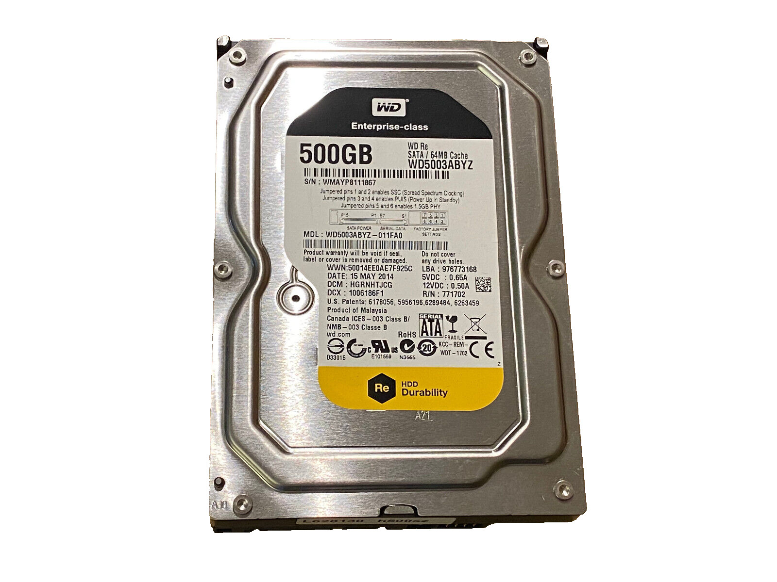 Universal Universal WD5003ABYZ-011FA0 500GB used part