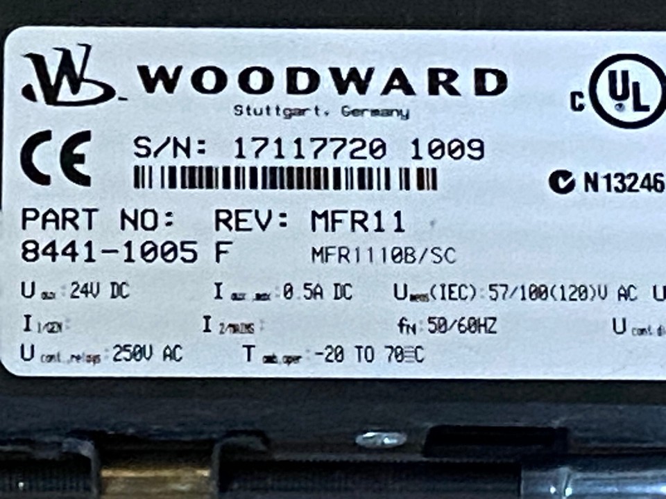 8441-1005 F WOODWARD MFR1 Multifunktionsrelais Rev: MFR11